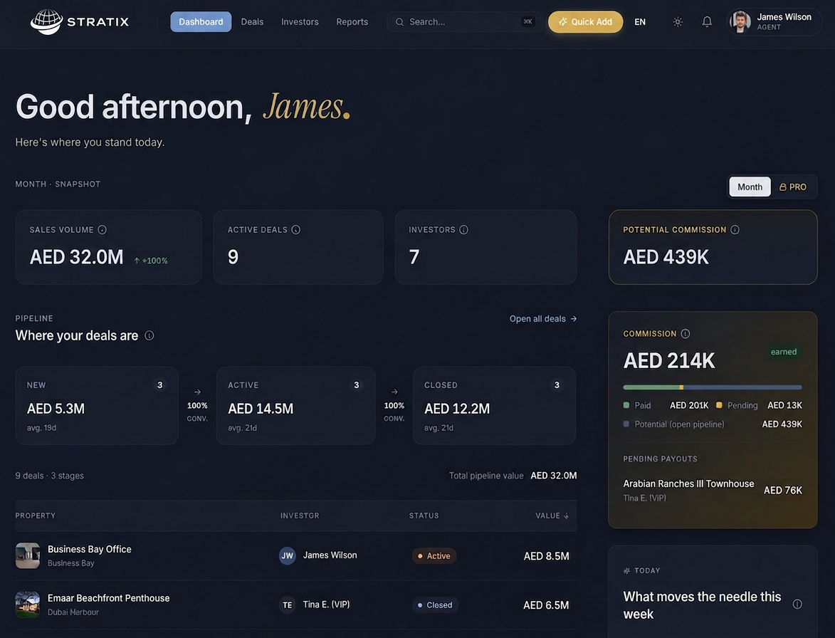 STRATIX agent dashboard